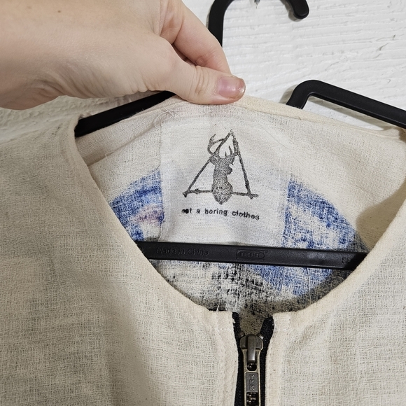 Hand Painted Linen Jacket - Picture 7 of 10